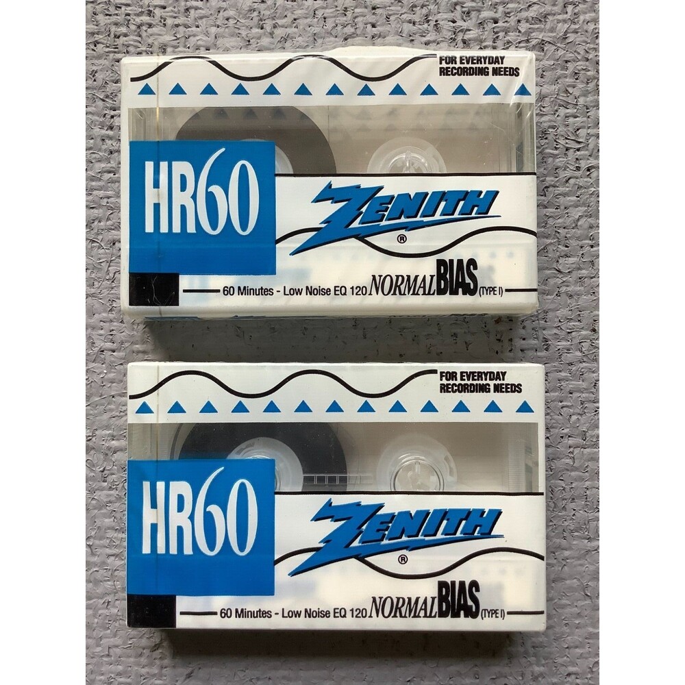 2 SEALED Zenith HR60 Normal Bias Blank BRAND NEW Cassette Tapes